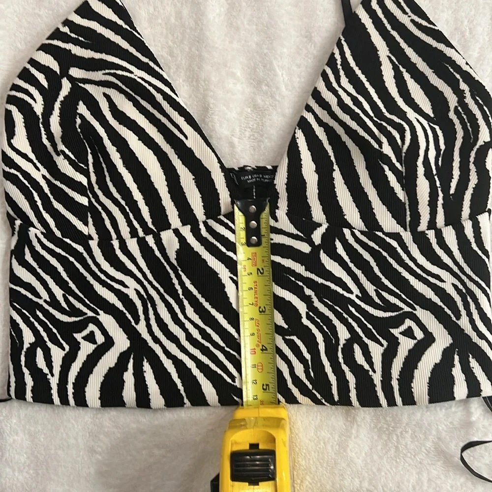 Zara Zebra Print crop Top Bralette with adjustable straps - Small - Picture 11 of 15